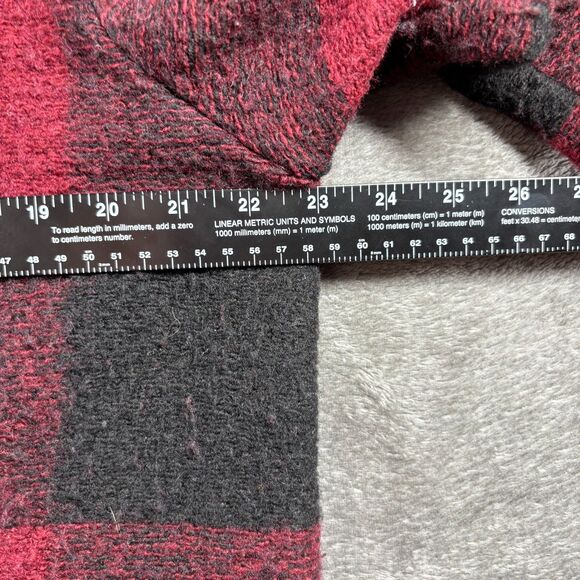 Soft Surroundings Women Jacket Coat Hardey Buffalo Plaid Wool Red Black Large - Picture 7 of 11